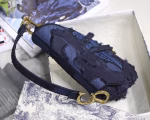 Dior Saddle Bag In Blue Camouflage Canvas - Image 4