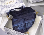Dior Saddle Bag In Blue Camouflage Canvas - Image 7