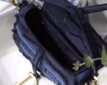Dior Saddle Bag In Blue Camouflage Canvas - Image 6
