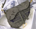 Dior Saddle Bag In Green Camouflage Canvas - Image 4