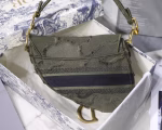 Dior Saddle Bag In Green Camouflage Canvas - Image 6