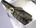 Dior Saddle Bag In Green Camouflage Canvas - Image 5