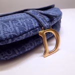 Dior Saddle Bag In Denim Blue Dior Oblique Canvas - Image 2
