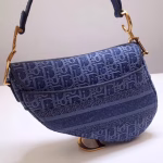 Dior Saddle Bag In Denim Blue Dior Oblique Canvas - Image 8