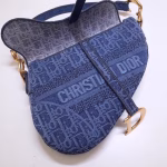 Dior Saddle Bag In Denim Blue Dior Oblique Canvas - Image 5