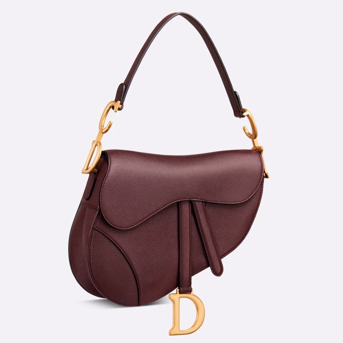 Dior Saddle Bag In Bordeaux Grained Calfskin - Image 1