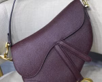 Dior Saddle Bag In Bordeaux Grained Calfskin - Image 4