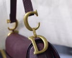Dior Saddle Bag In Bordeaux Grained Calfskin - Image 9