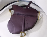 Dior Saddle Bag In Bordeaux Grained Calfskin - Image 3