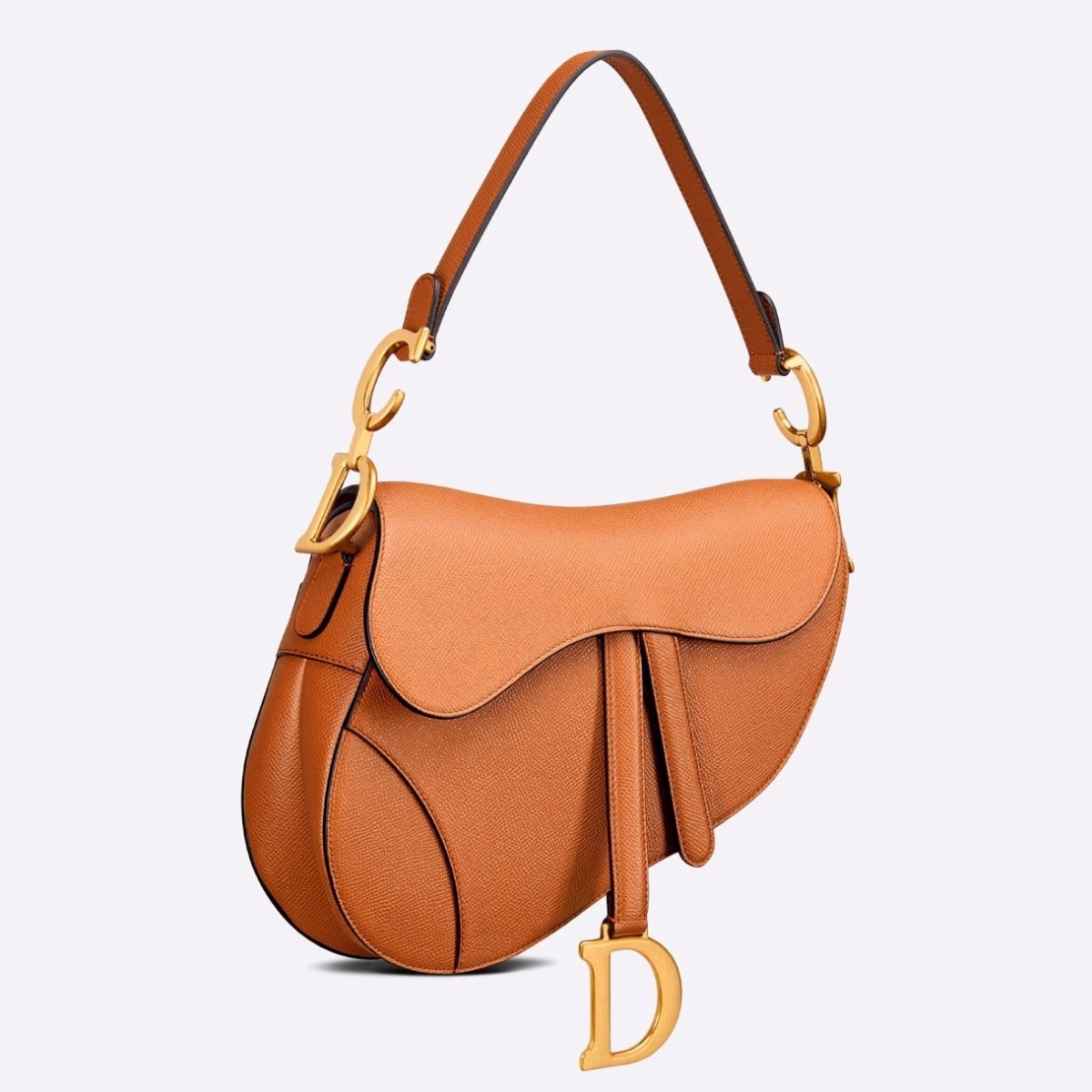 Dior Saddle Bag In Brown Grained Calfskin - Image 1