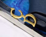 Dior Saddle Bag In Navy Blue Grained Calfskin - Image 2