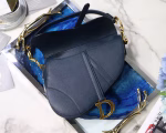 Dior Saddle Bag In Navy Blue Grained Calfskin - Image 9