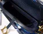 Dior Saddle Bag In Navy Blue Grained Calfskin - Image 8