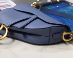 Dior Saddle Bag In Denim Blue Grained Calfskin - Image 6