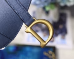Dior Saddle Bag In Denim Blue Grained Calfskin - Image 4