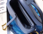 Dior Saddle Bag In Denim Blue Grained Calfskin - Image 3
