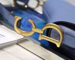 Dior Saddle Bag In Denim Blue Grained Calfskin - Image 2