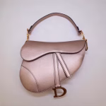 Dior Saddle Bag In Champagne Metallic Grained Calfskin - Image 8