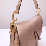 Dior Saddle Bag In Champagne Metallic Grained Calfskin - Image 2