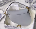Dior Saddle Bag In Grey Grained Calfskin - Image 3