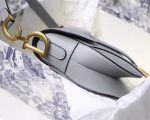 Dior Saddle Bag In Grey Grained Calfskin - Image 8
