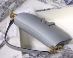 Dior Saddle Bag In Grey Grained Calfskin - Image 4