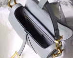 Dior Saddle Bag In Grey Grained Calfskin - Image 5