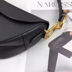 Dior Saddle Bag In Black Grained Calfskin - Image 7