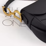 Dior Saddle Bag In Black Grained Calfskin - Image 6