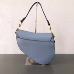 Dior Saddle Bag In Sky Blue Grained Calfskin - Image 2