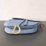 Dior Saddle Bag In Sky Blue Grained Calfskin - Image 6