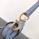 Dior Saddle Bag In Sky Blue Grained Calfskin - Image 3