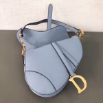 Dior Saddle Bag In Sky Blue Grained Calfskin - Image 8