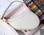 Dior Saddle Bag In White Grained Calfskin - Image 7