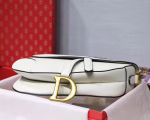Dior Saddle Bag In White Grained Calfskin - Image 8