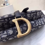 Dior Saddle Bag In Blue Oblique Jacquard Canvas - Image 3