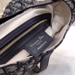 Dior Saddle Bag In Blue Oblique Jacquard Canvas - Image 5