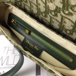 Dior Saddle Bag In Green Oblique Jacquard Canvas - Image 3
