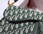 Dior Saddle Bag In Green Oblique Jacquard Canvas - Image 7