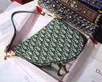 Dior Saddle Bag In Green Oblique Jacquard Canvas - Image 8