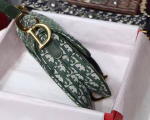 Dior Saddle Bag In Green Oblique Jacquard Canvas - Image 5