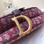Dior Saddle Bag In Bordeaux Oblique Jacquard Canvas - Image 2