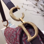 Dior Saddle Bag In Bordeaux Oblique Jacquard Canvas - Image 8