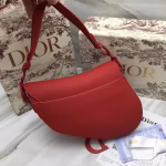 Dior Saddle Bag In Cherry Red Matte Calfskin - Image 5