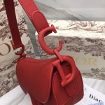 Dior Saddle Bag In Cherry Red Matte Calfskin - Image 2