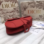 Dior Saddle Bag In Cherry Red Matte Calfskin - Image 7