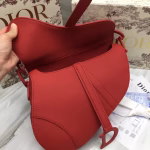 Dior Saddle Bag In Cherry Red Matte Calfskin - Image 3
