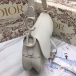 Dior Saddle Bag In White Matte Calfskin - Image 4