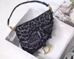 Dior Saddle Bag In Grey Mizza Embroidery - Image 6