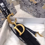Dior Saddle Bag In Blue Multicolor Tie Embroidery - Image 2